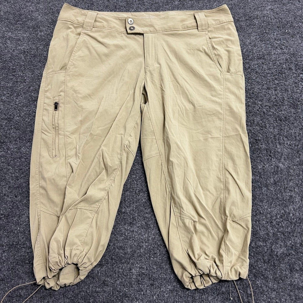 Columbia Capri Pants Womens Size 14 Tan Nylon Stretch Outdoor Hiking AL8000